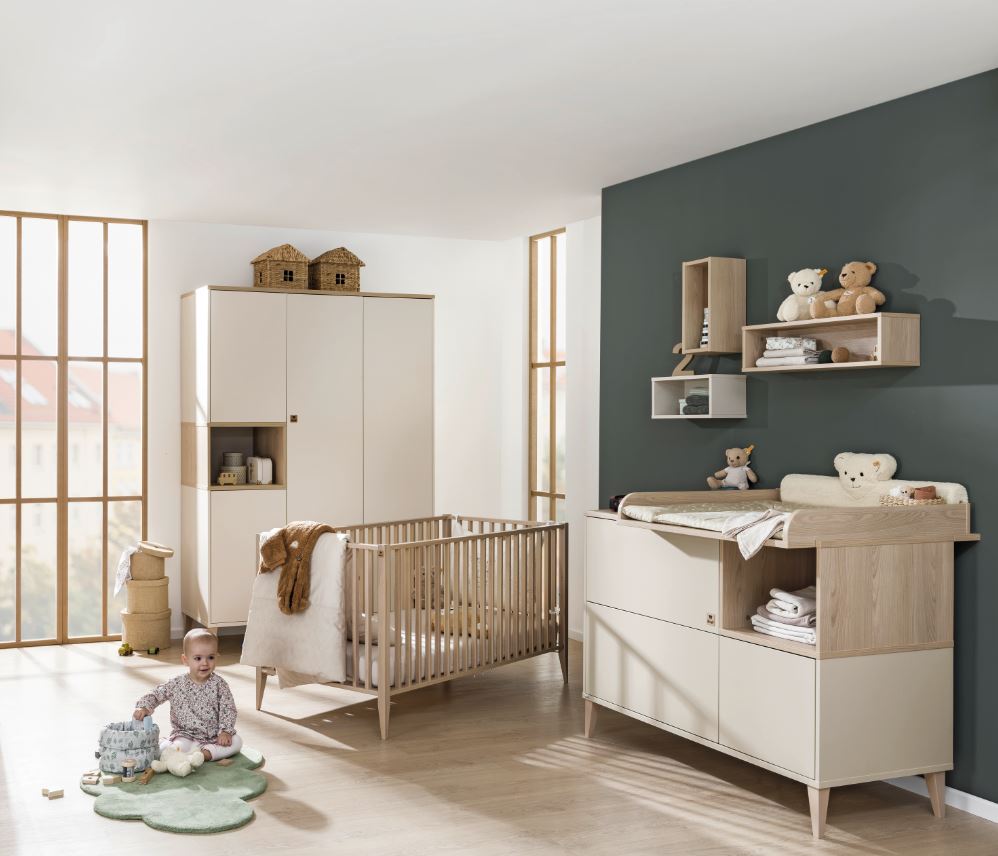 PAIDI Mila & Ben Kinderzimmer 3-teilig mit Wickelaufsatz, 4T Schrank