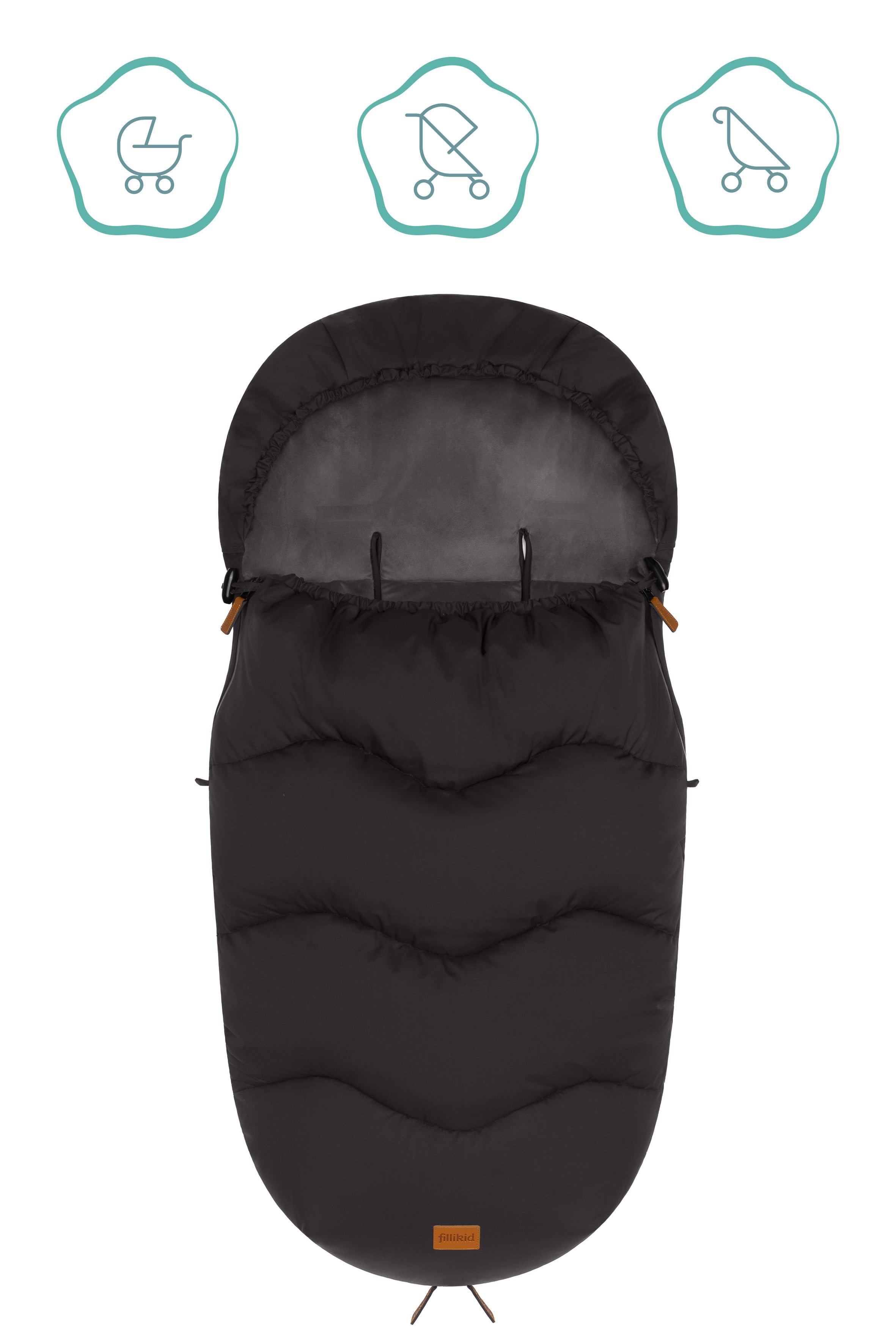 Fillikid Winterfusssack Ogre Reflect schwarz