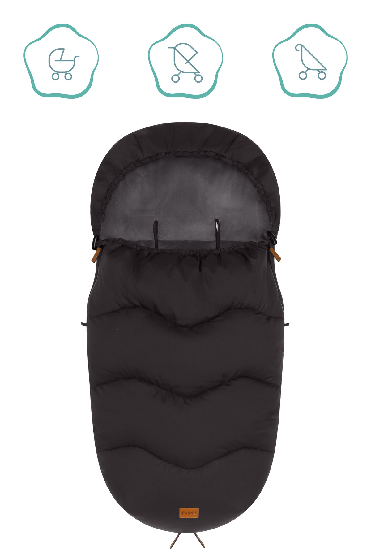 Fillikid Winterfusssack Ogre Reflect schwarz