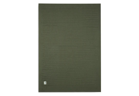 Jollein Decke Kinderbett 100x150cm Pure Knit Leaf Green GOTS