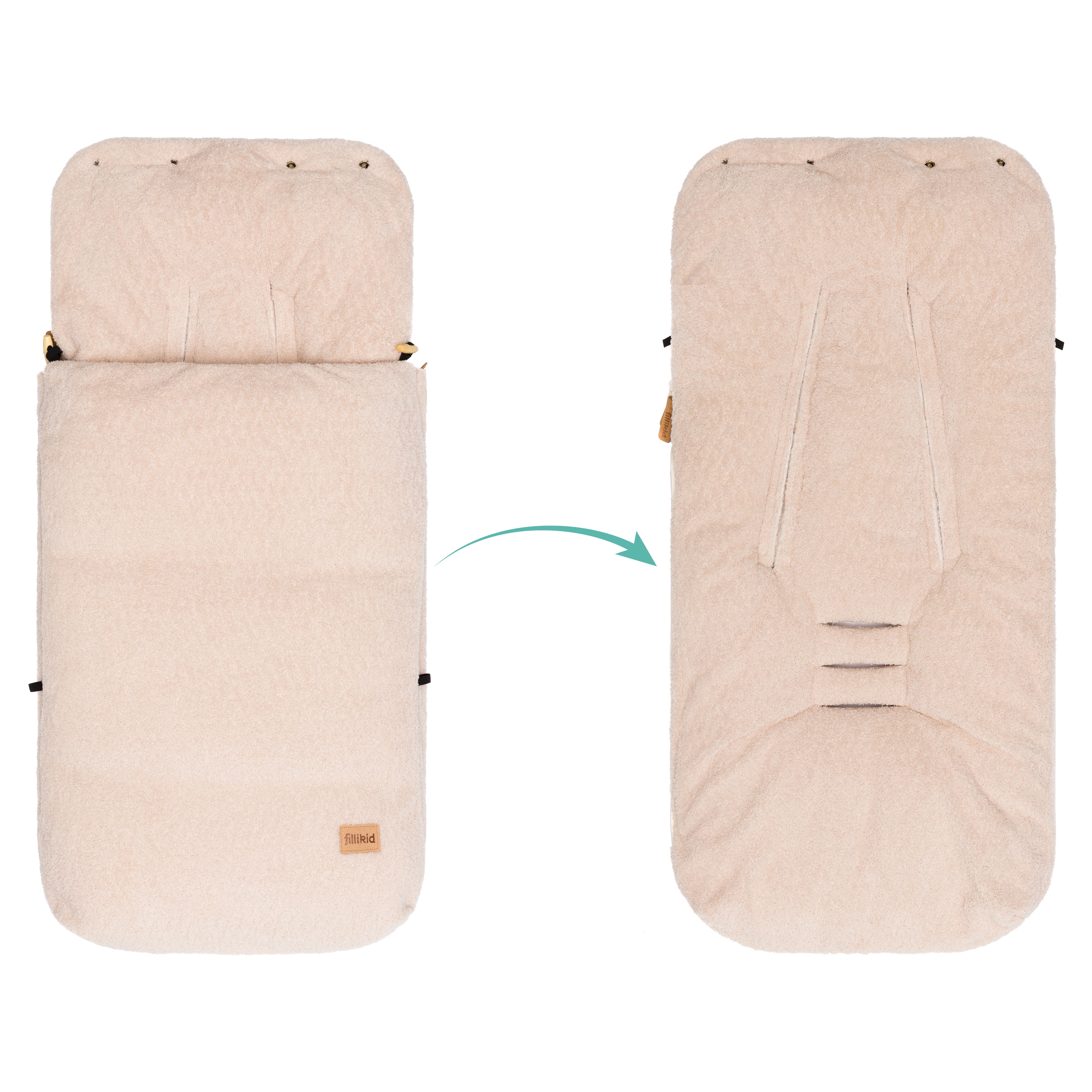 Fillikid Winterfusssack Elias Teddyplüsch natur