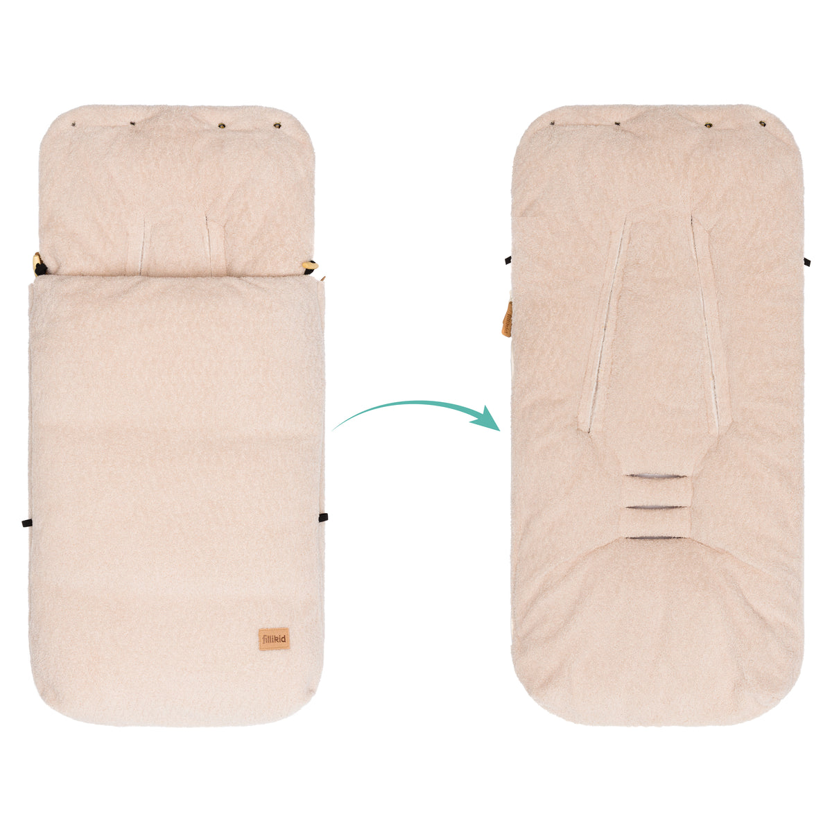 Fillikid Winterfusssack Elias Teddyplüsch natur