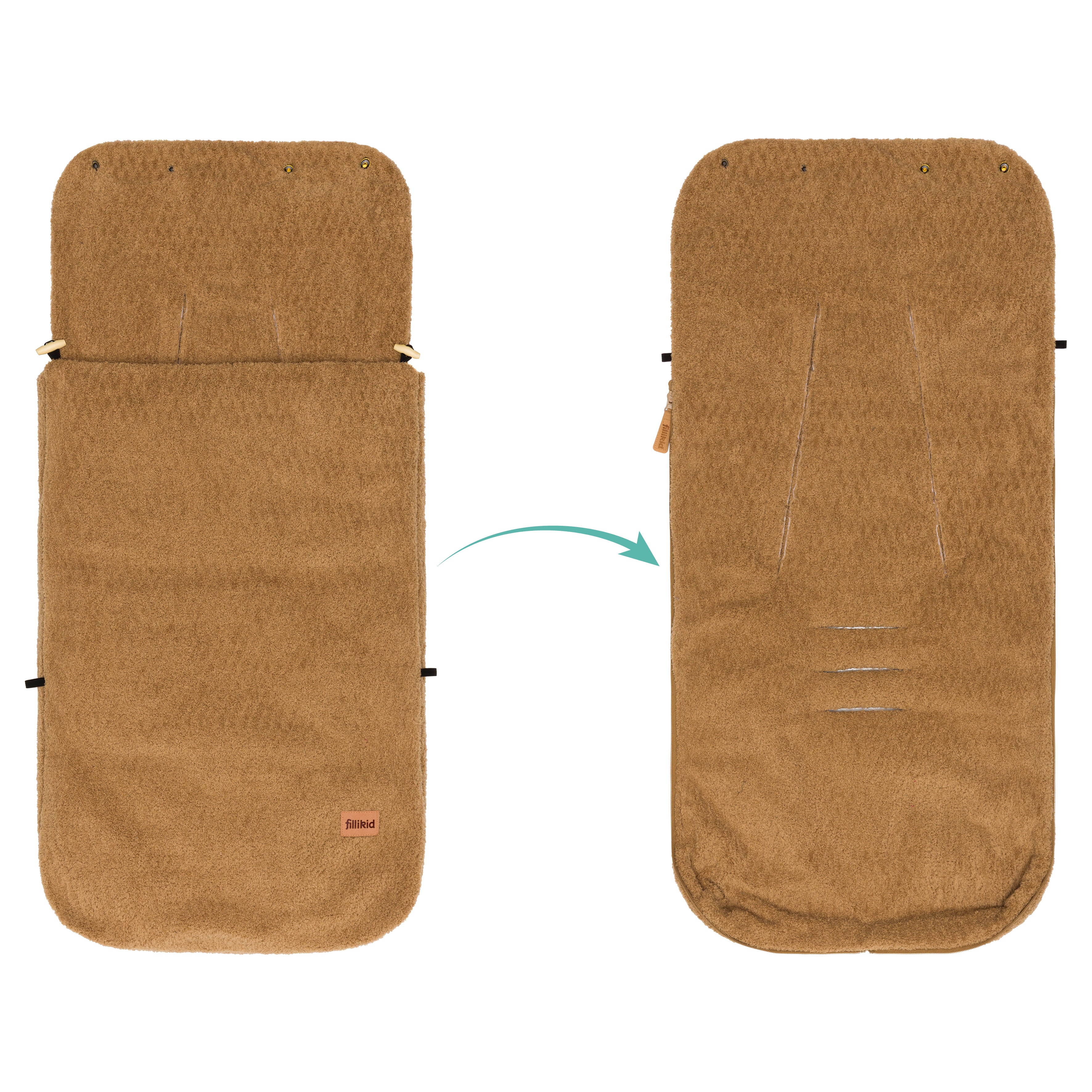 Fillikid Winterfusssack Elias Teddyplüsch braun