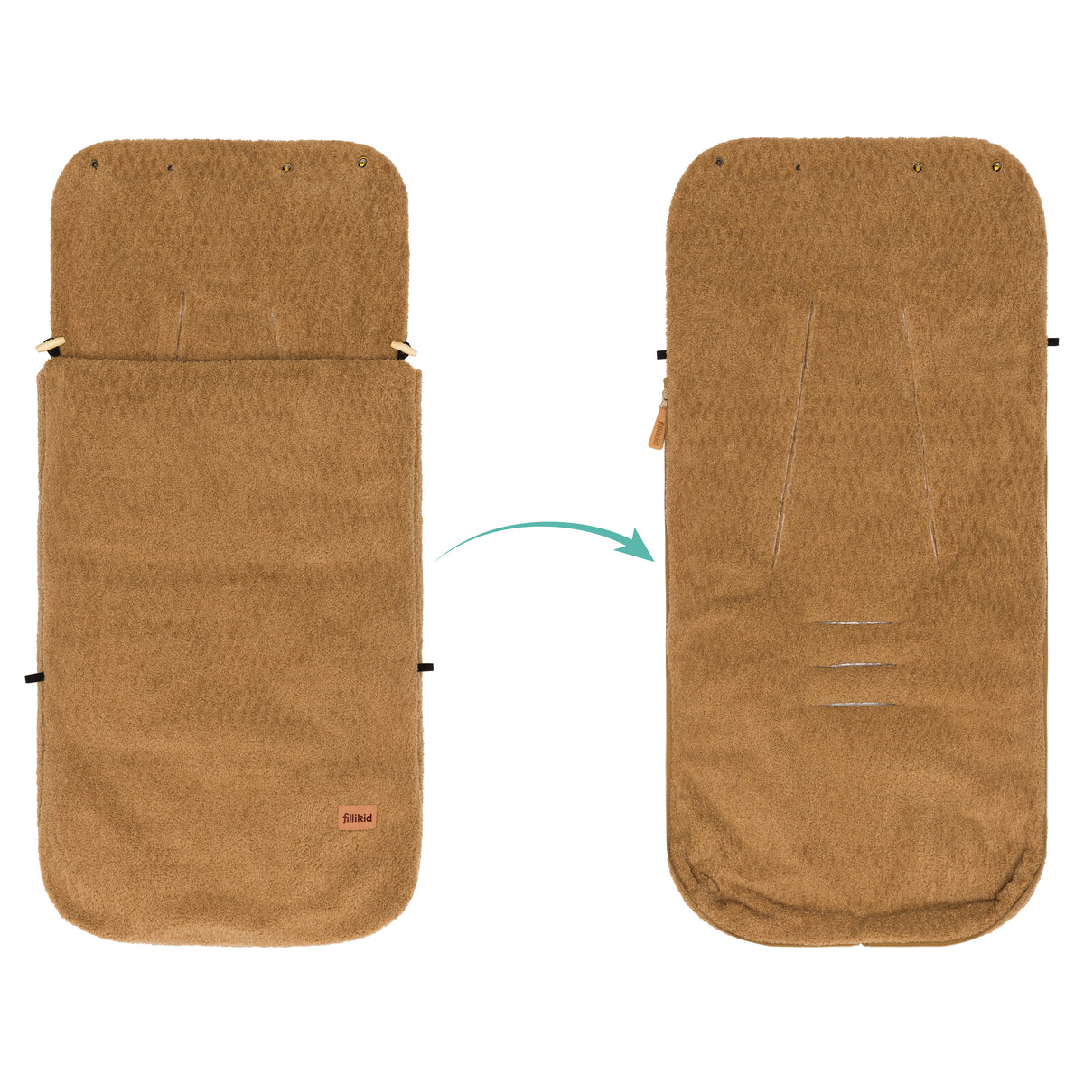 Fillikid Winterfusssack Elias Teddyplüsch braun