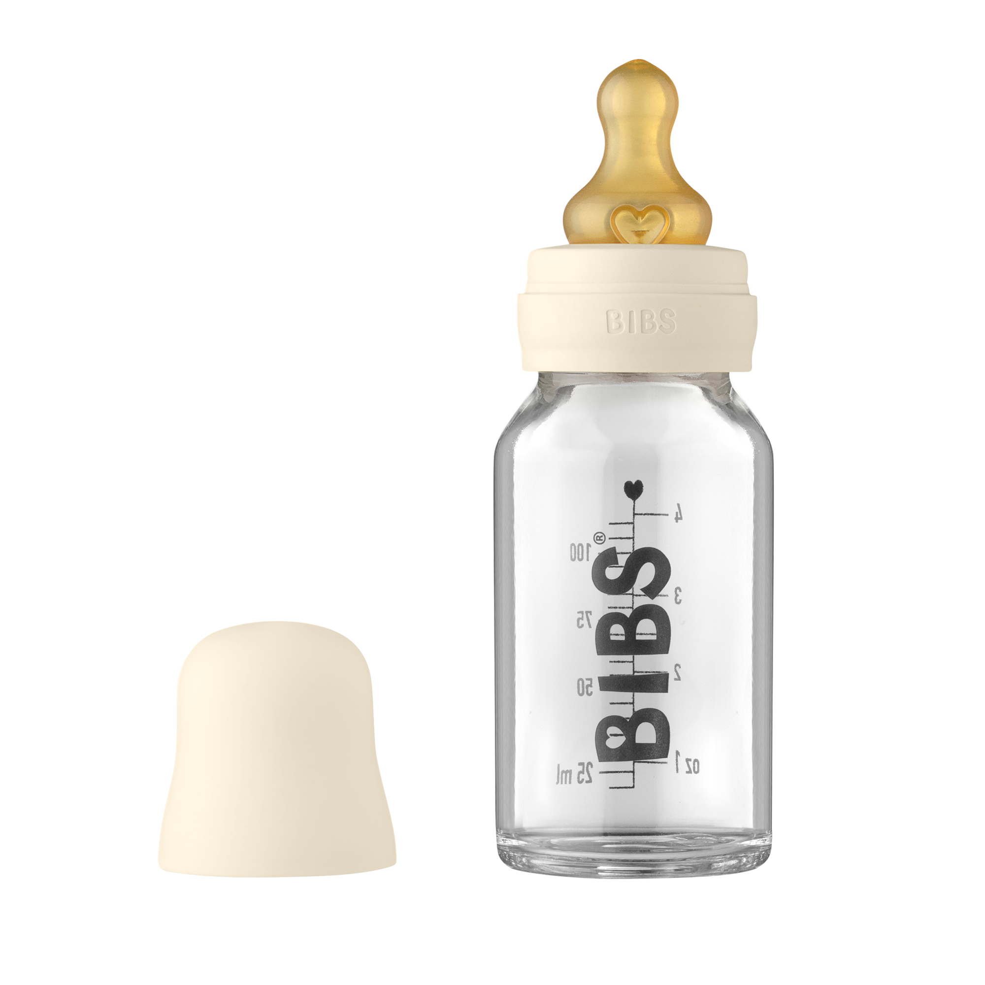 BIBS Baby Glass Bottle Complete Set Latex 110ml