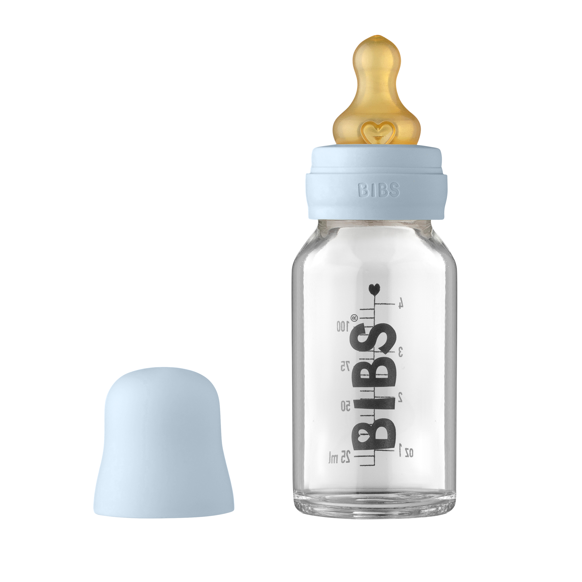 BIBS Baby Glass Bottle Complete Set Latex 110ml