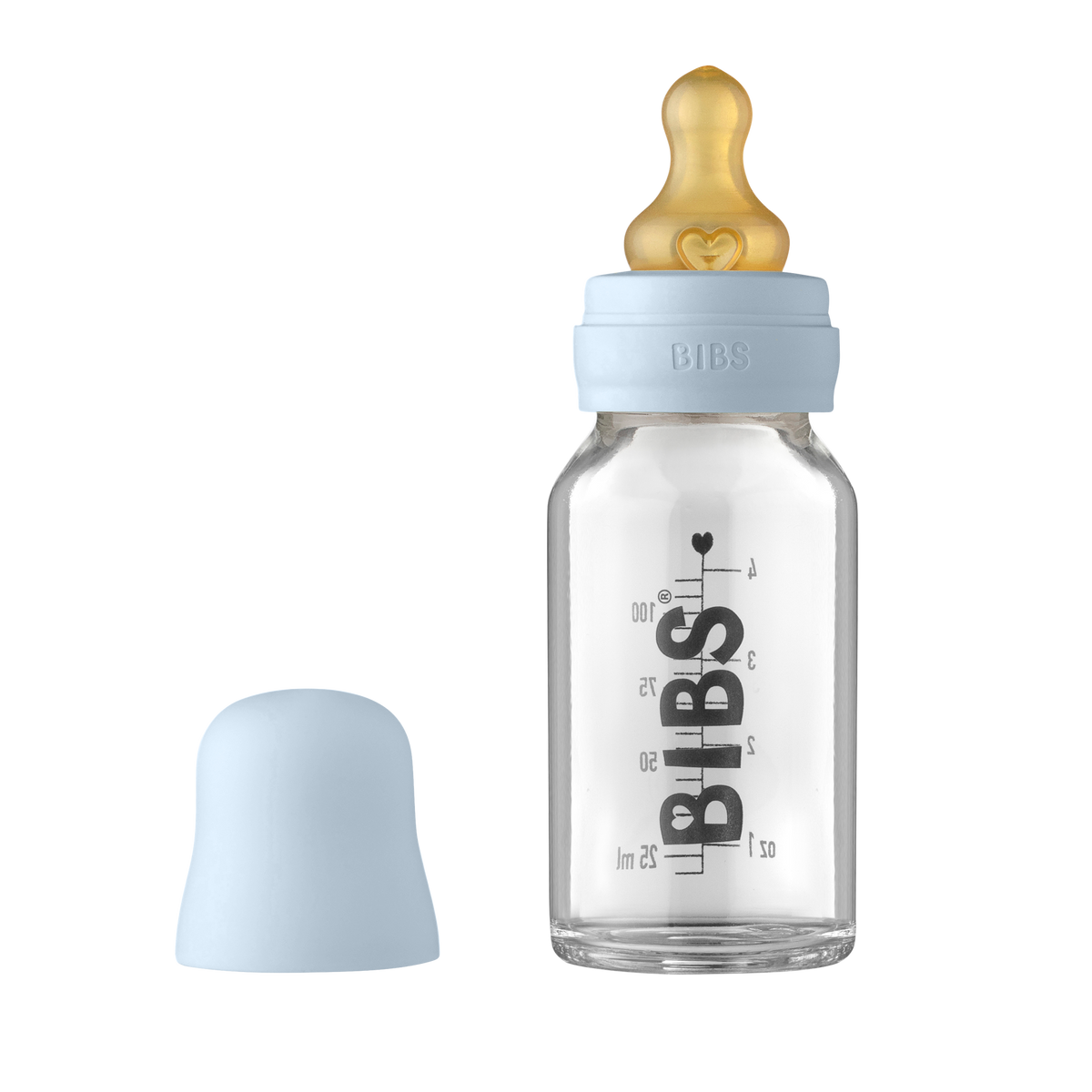 BIBS Baby Glass Bottle Complete Set Latex 110ml