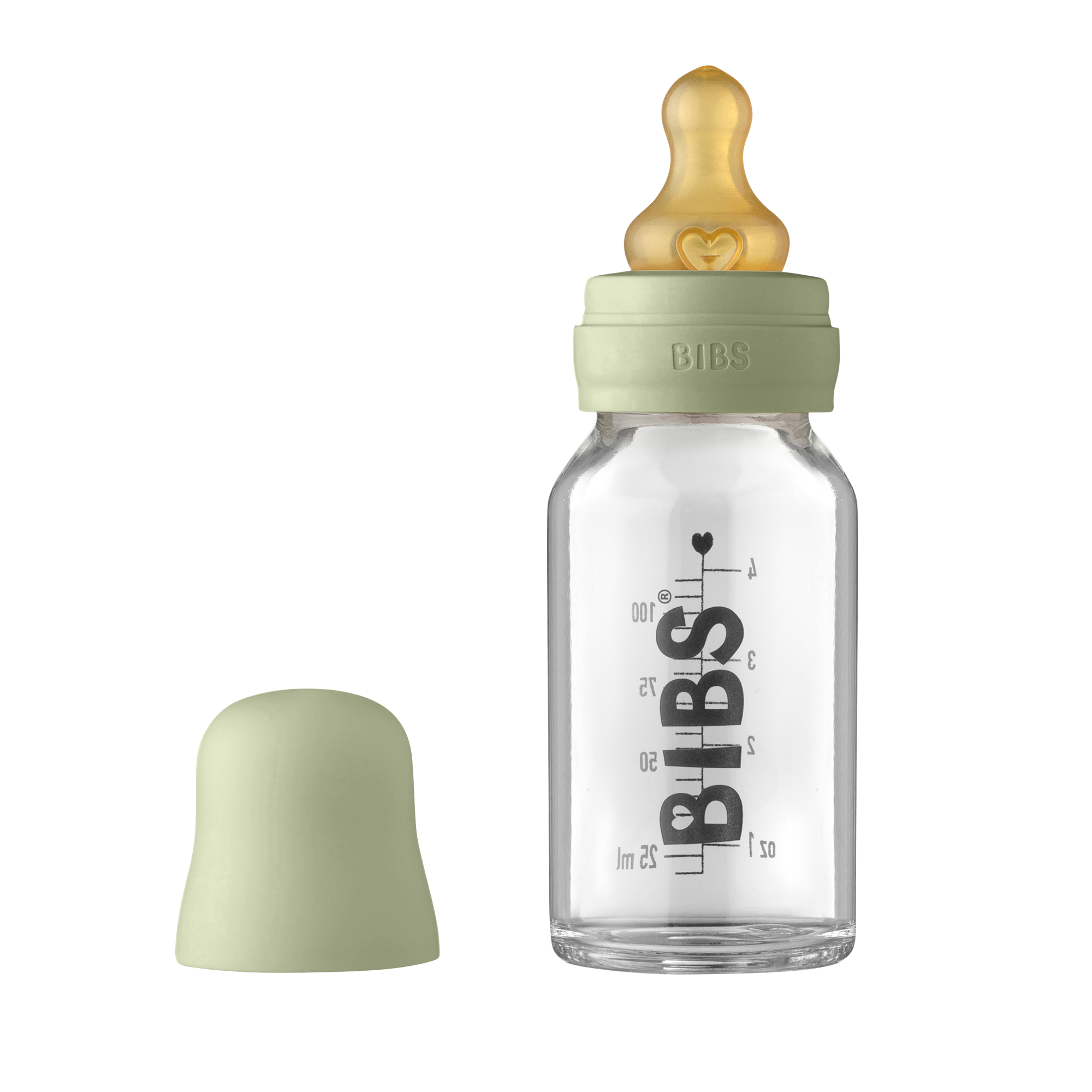 BIBS Baby Glass Bottle Complete Set Latex 110ml