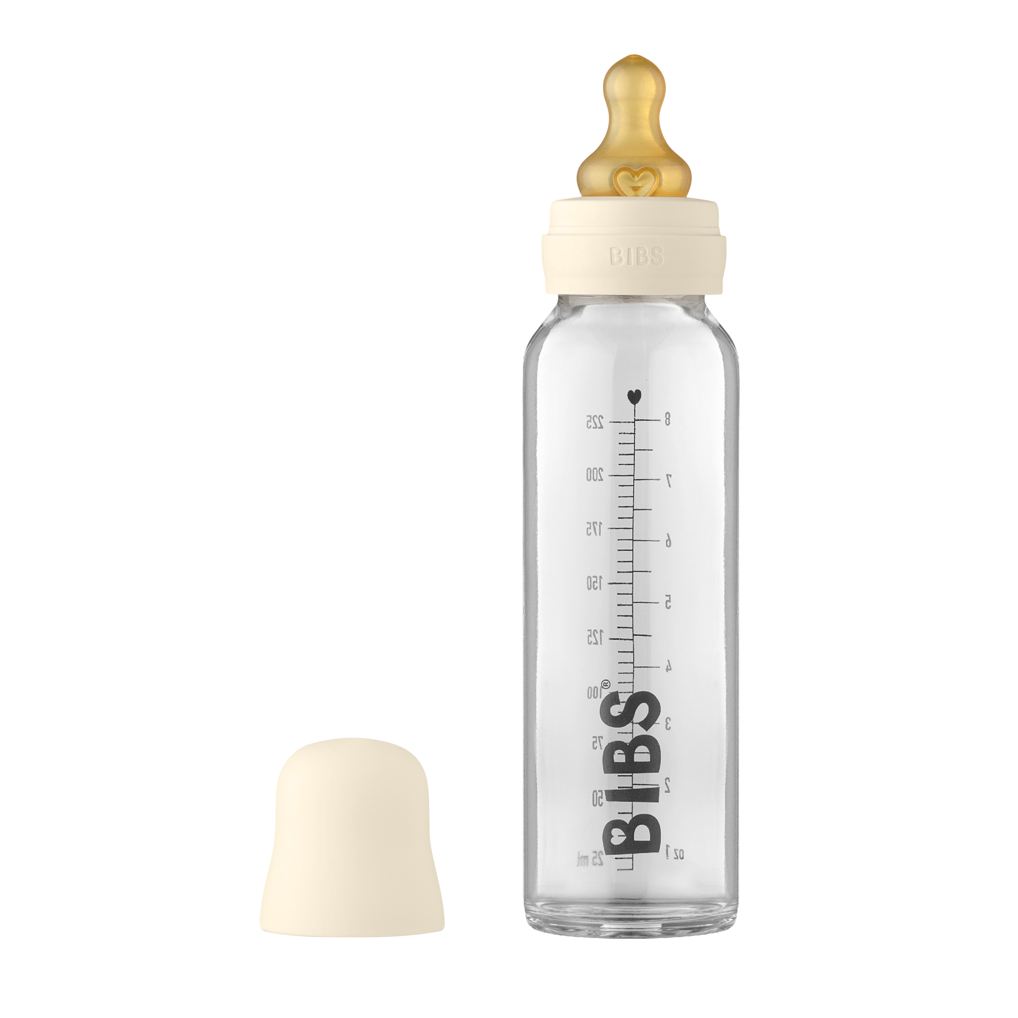 BIBS Baby Glass Bottle Complete Set Latex 225ml