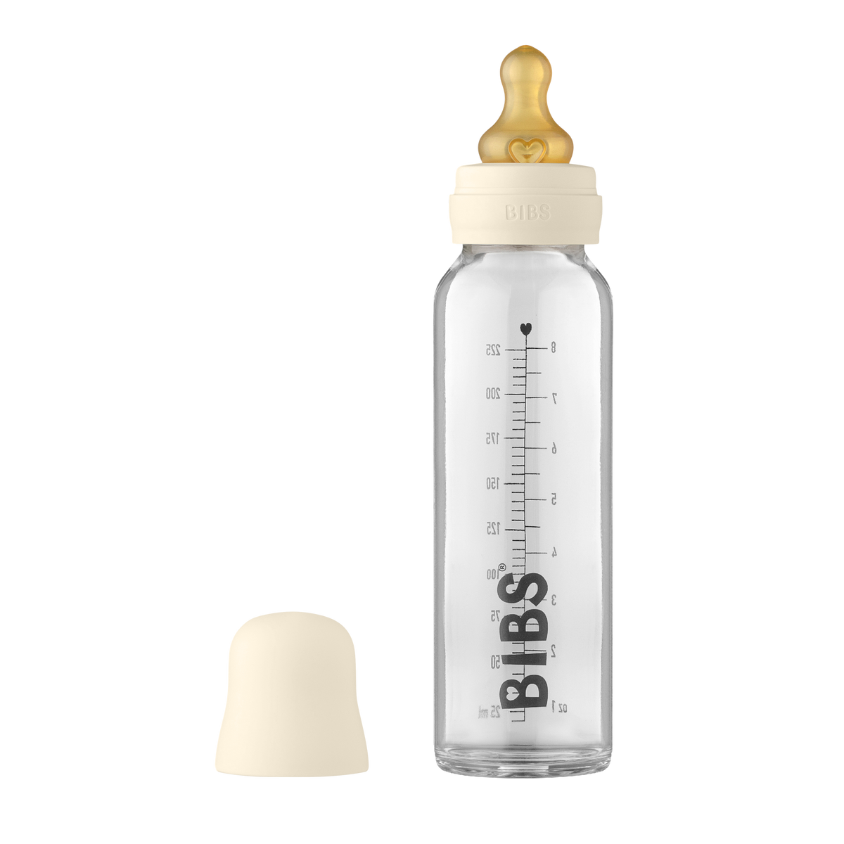 BIBS Baby Glass Bottle Complete Set Latex 225ml