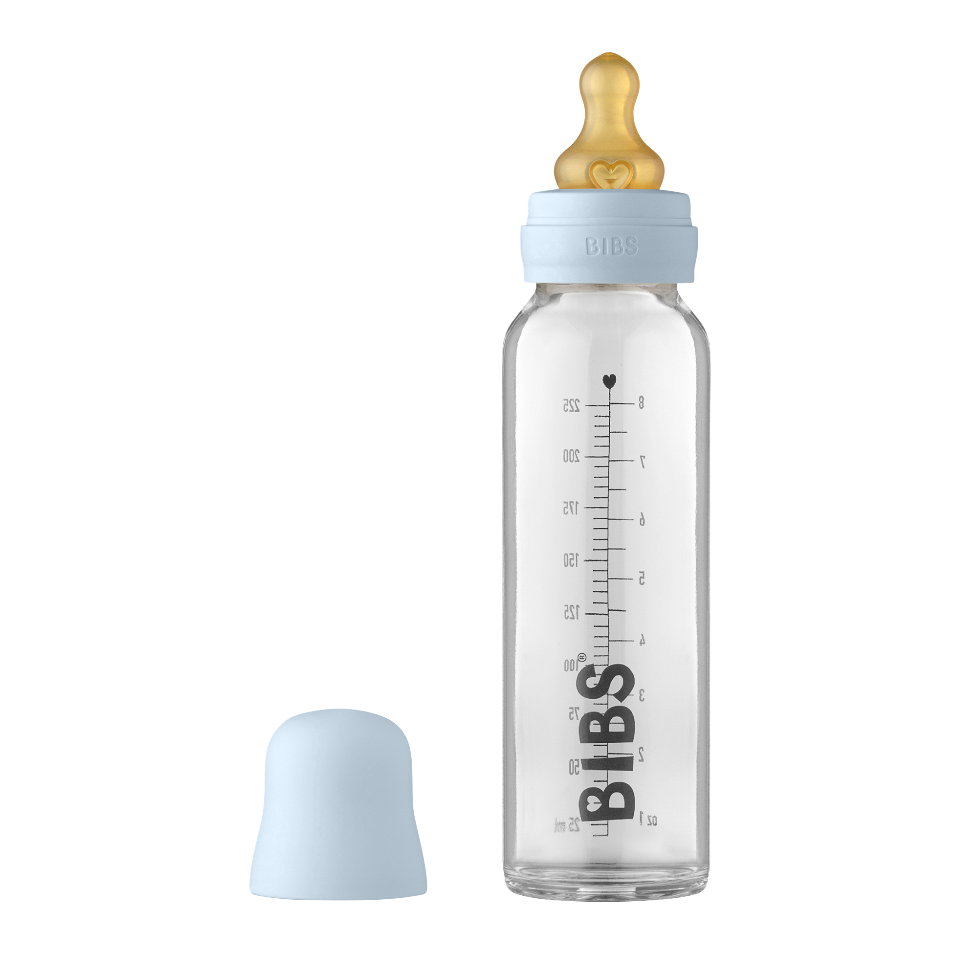 BIBS Baby Glass Bottle Complete Set Latex 225ml
