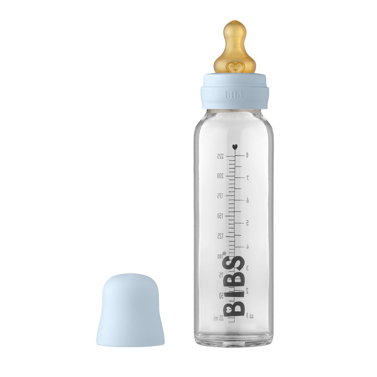 BIBS Baby Glass Bottle Complete Set Latex 225ml