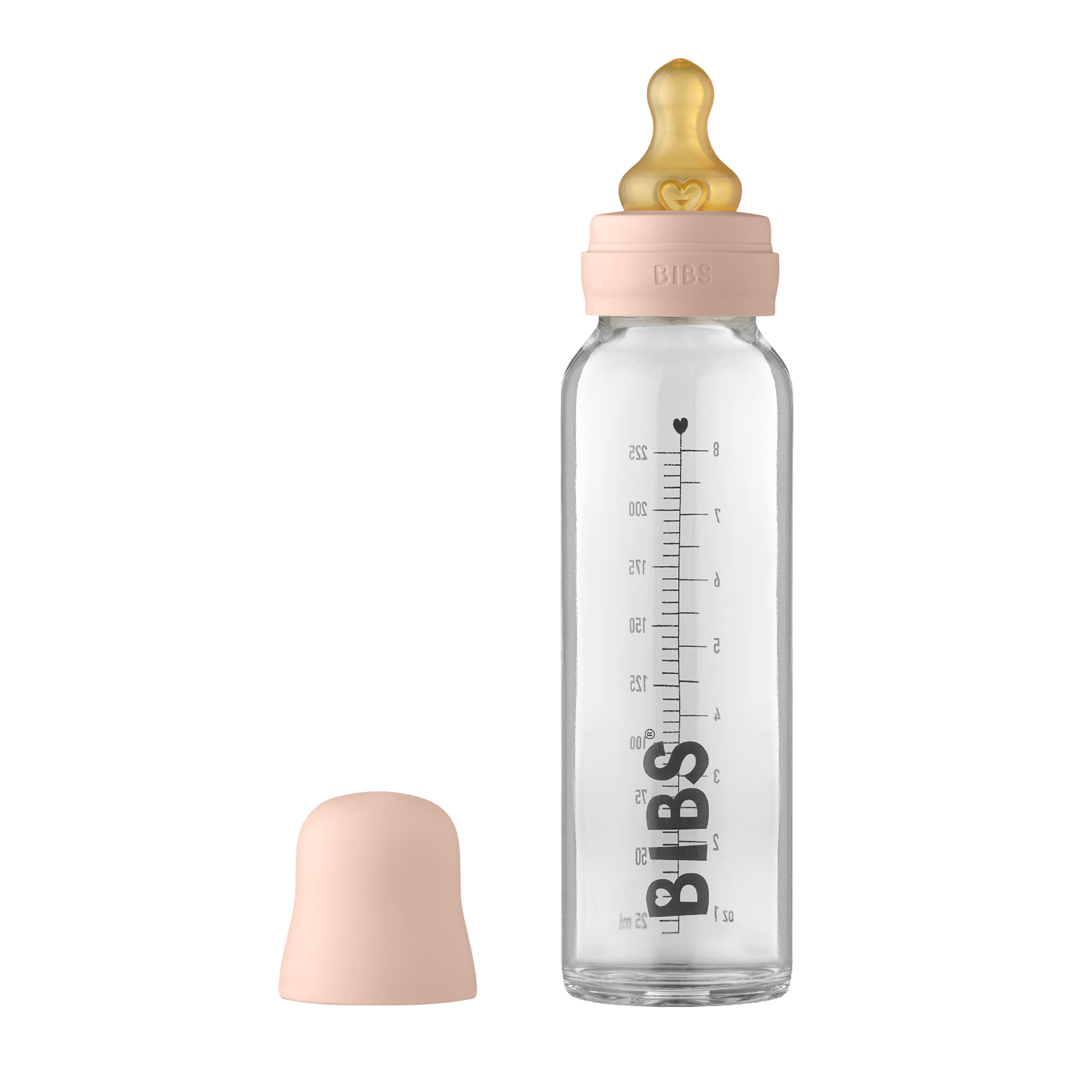 BIBS Baby Glass Bottle Complete Set Latex 225ml
