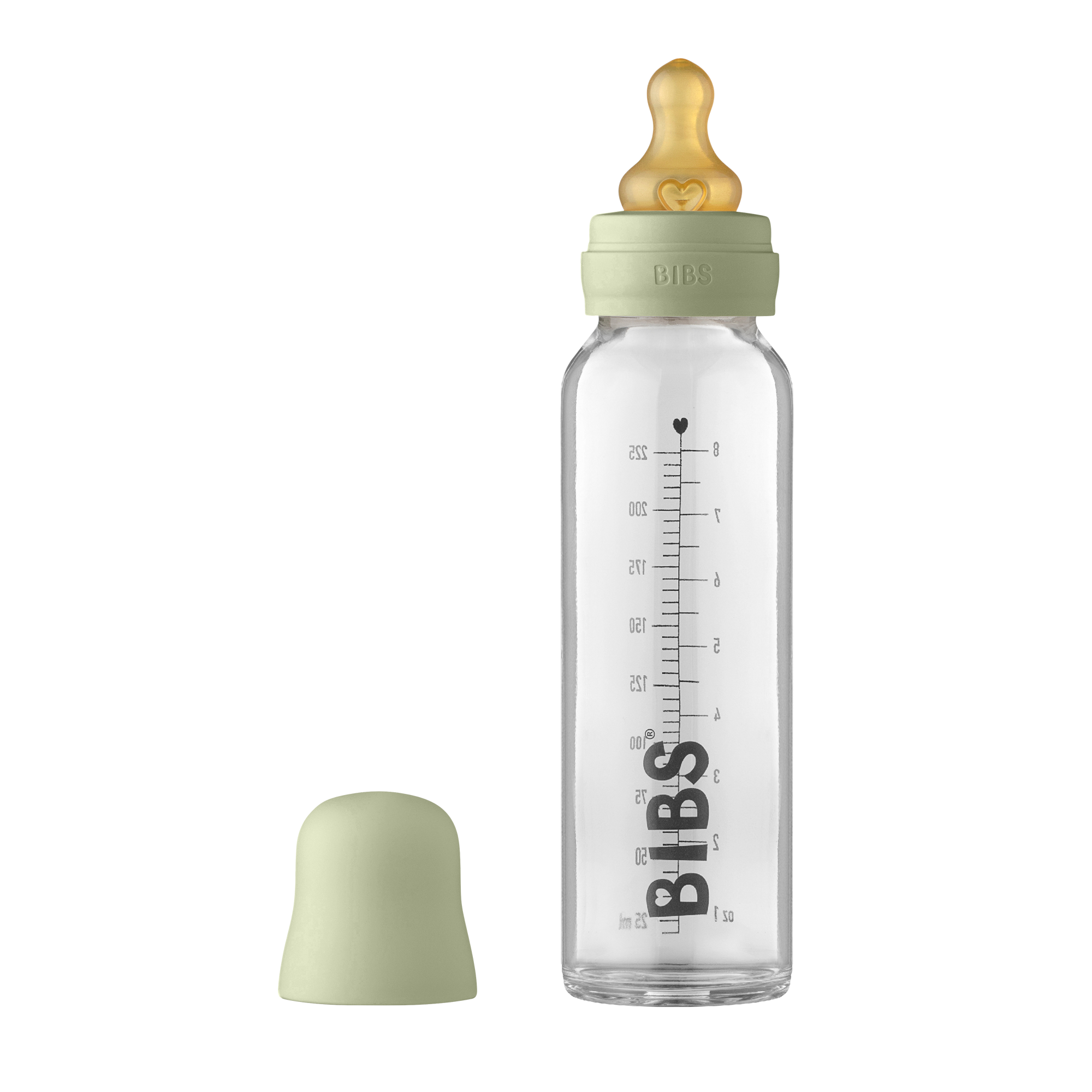 BIBS Baby Glass Bottle Complete Set Latex 225ml