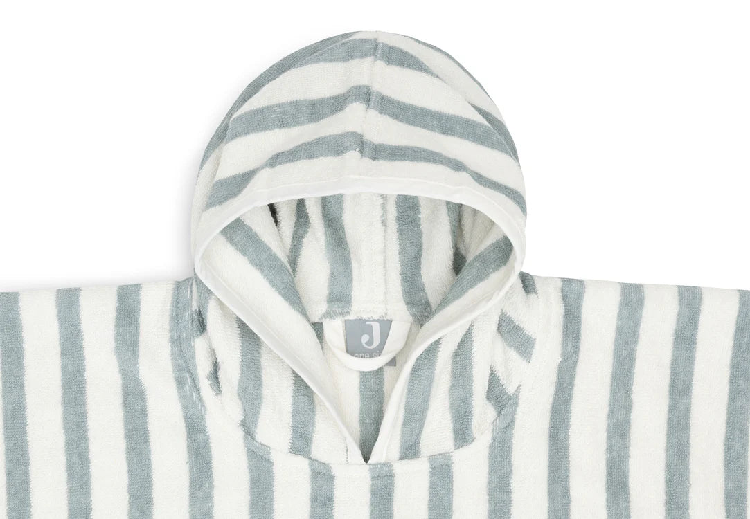 Jollein Badeponcho Stripe Frottee Sea Green GOTS