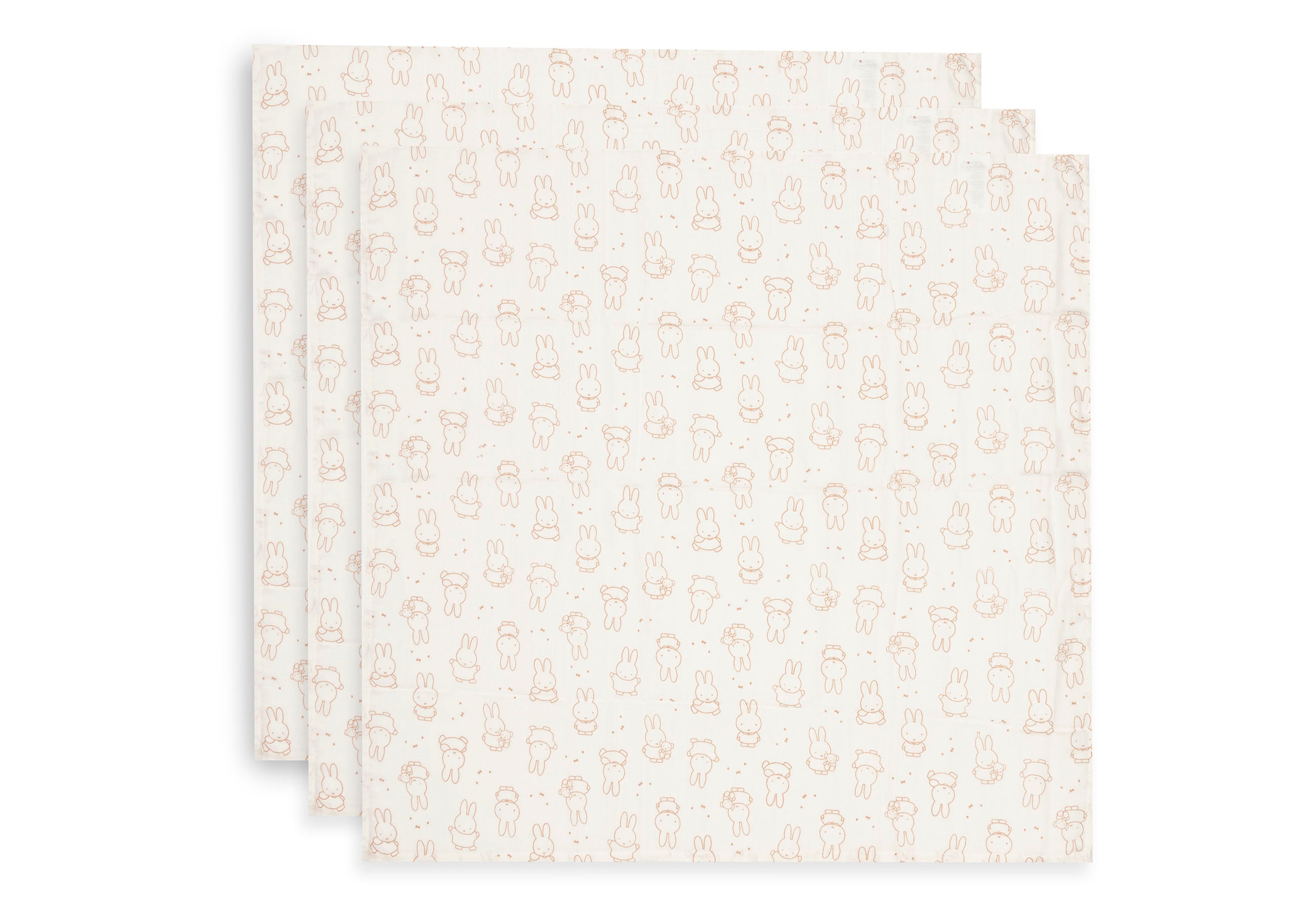 Jollein Mullwindeln Hydrophill 70x70cm Miffy Moments Light Terra 3 Stück