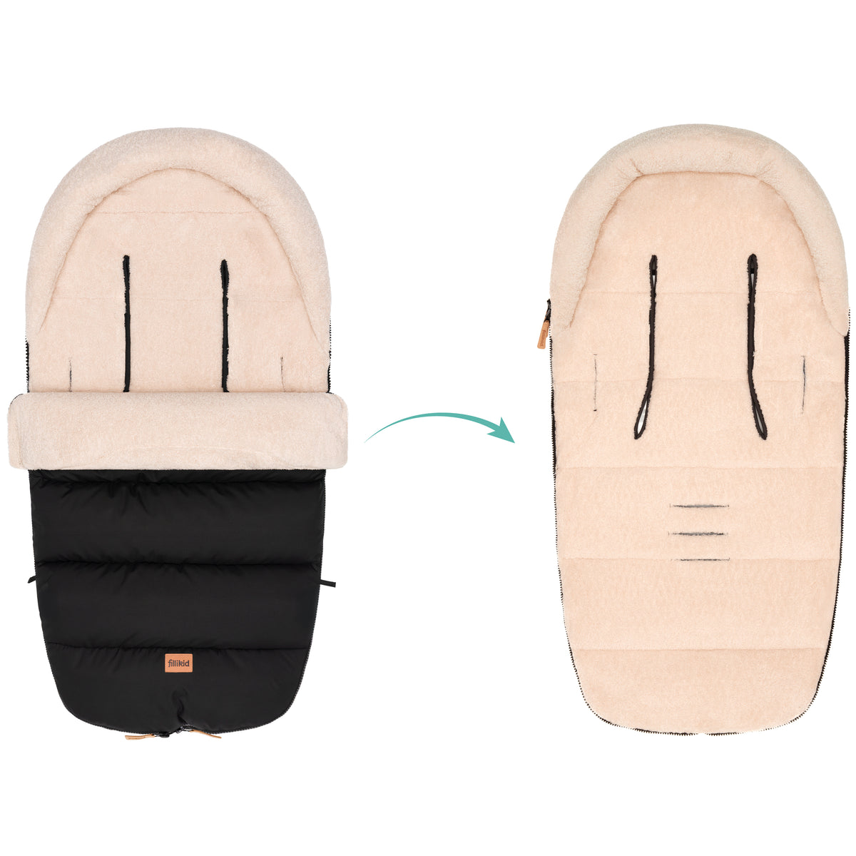 Fillikid Winterfusssack Atlas Teddy schwarz