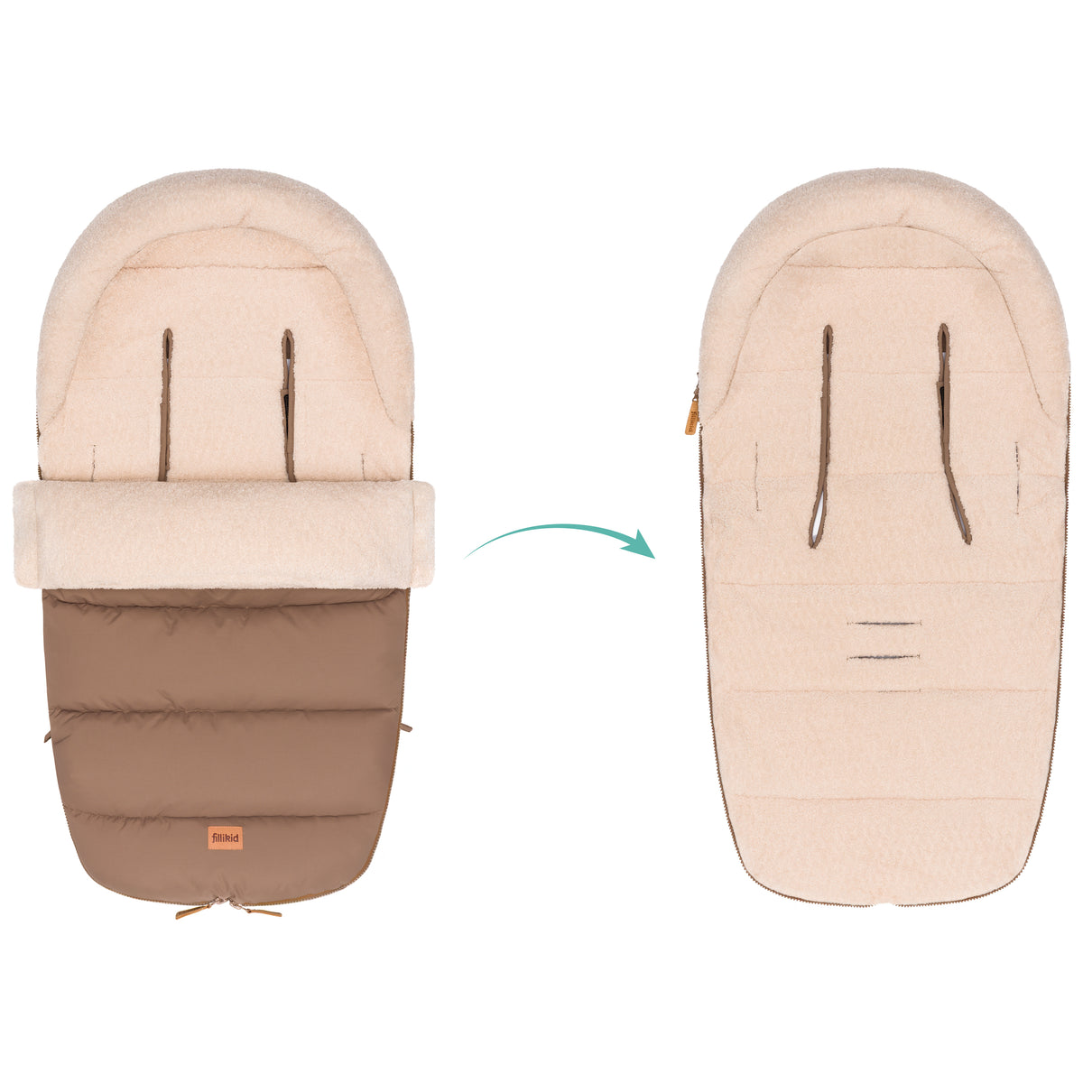 Fillikid Winterfusssack Atlas Teddy taupe