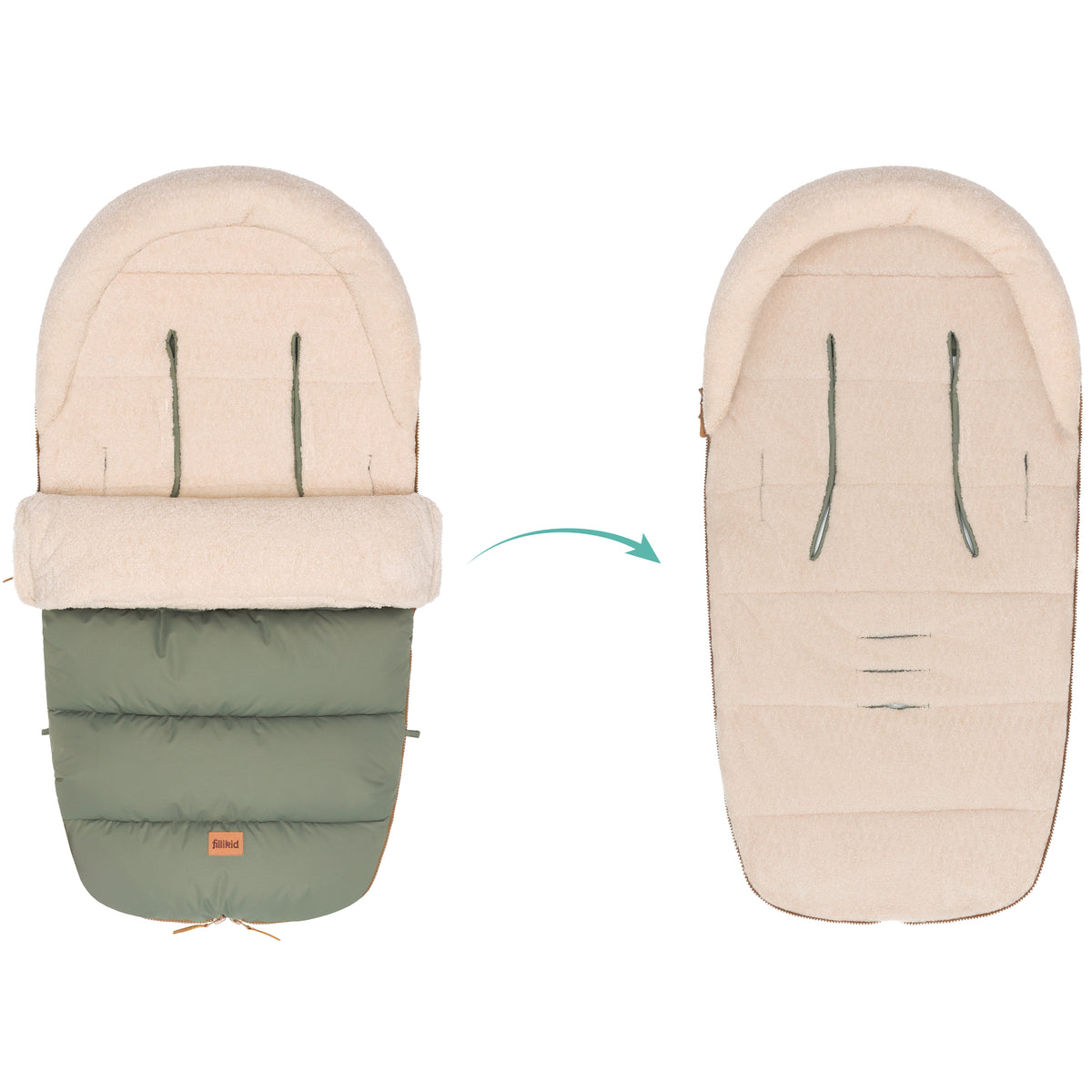 Fillikid Winterfusssack Atlas Teddy salbei
