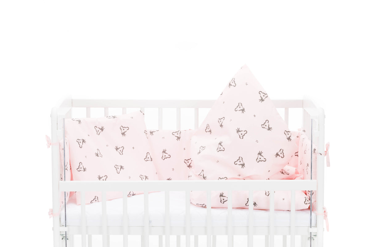 Fillikid Beistellbett Nino 90 x 45 cm mit Bettset Koala Rose