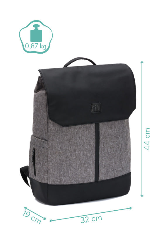 Fillikid Wickelrucksack Osaka grau-melange