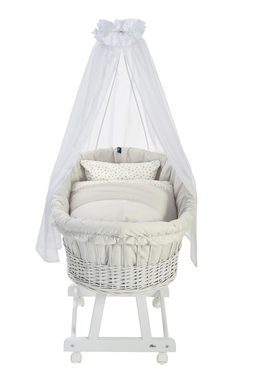 ALVI Stubenwagen Birthe weiss mit Garnitur