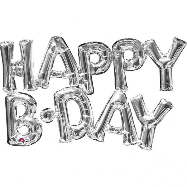 Folienballon "Happy BDay" silber
