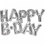 Folienballon "Happy BDay" silber