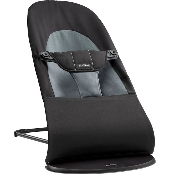 BabyBjörn Babywippe Soft Woven schwarz/dunkelgrau