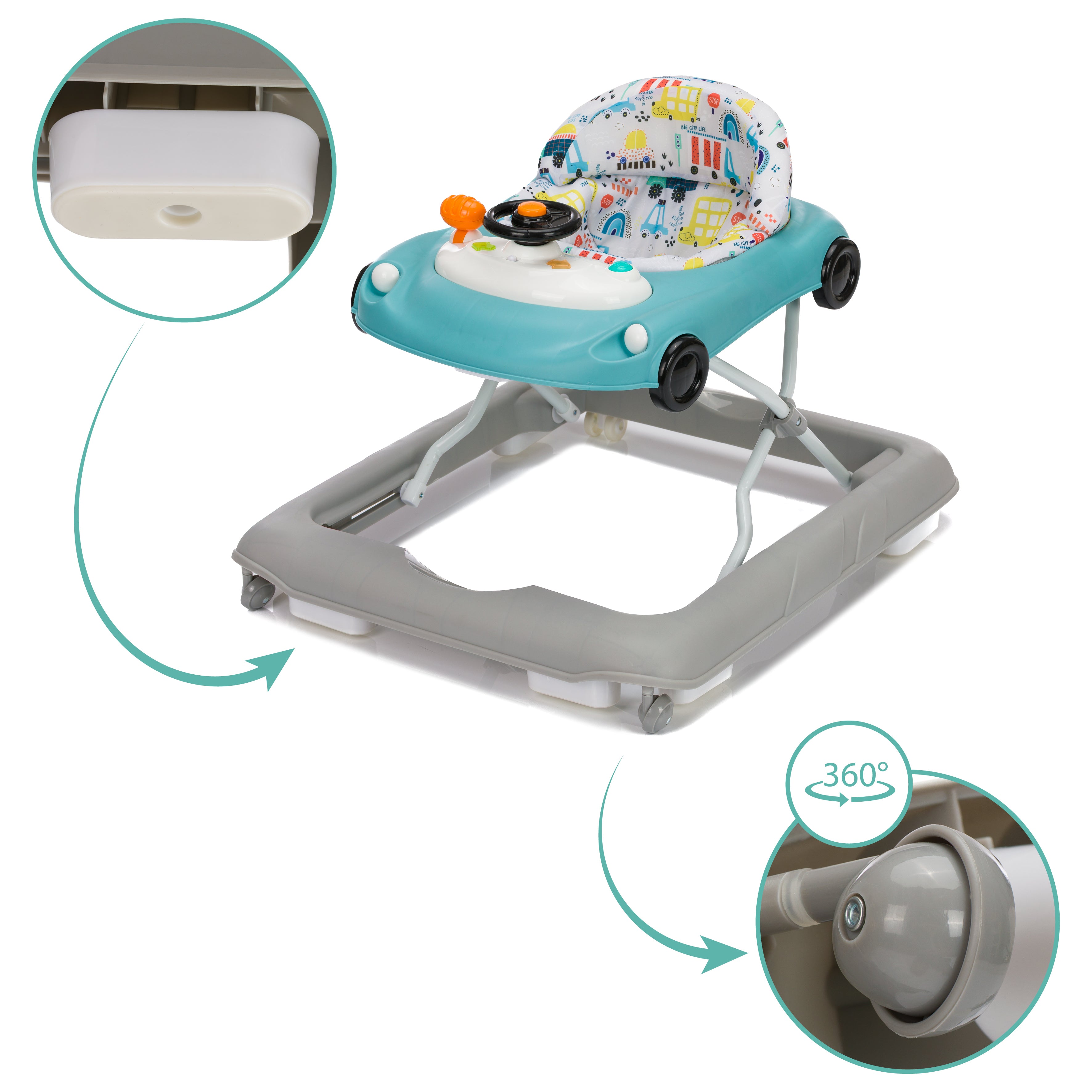 Fillikid Lauflerngerät Car grau/ blau