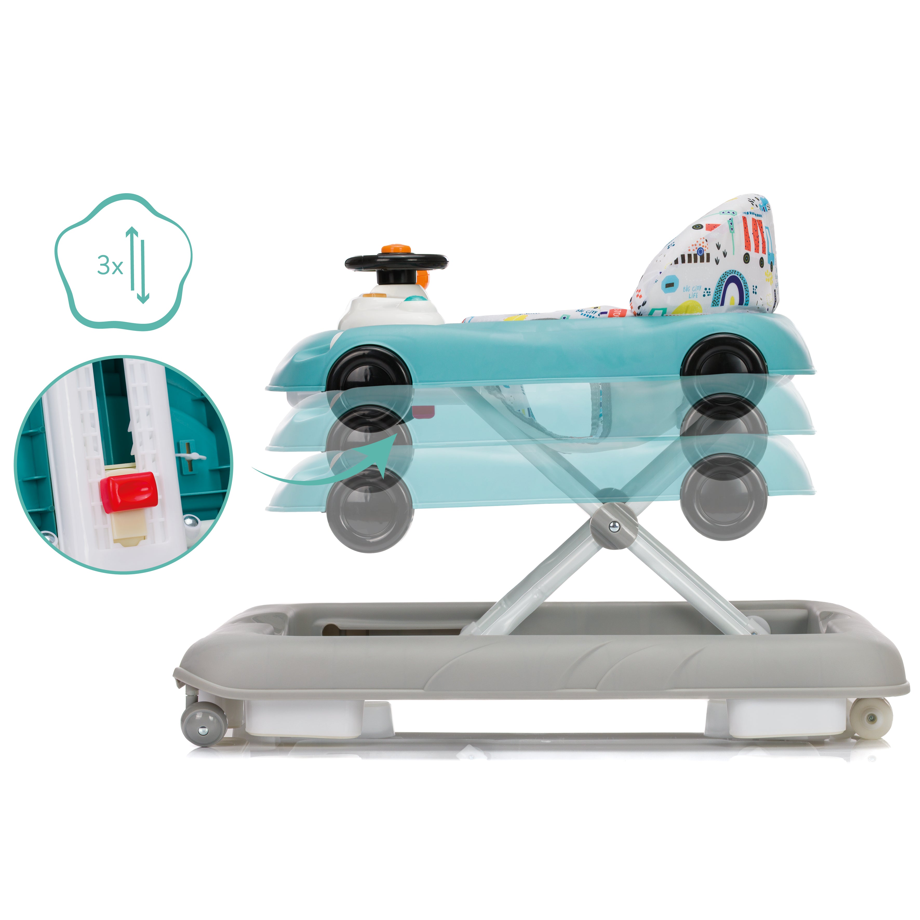 Fillikid Lauflerngerät Car grau/ blau