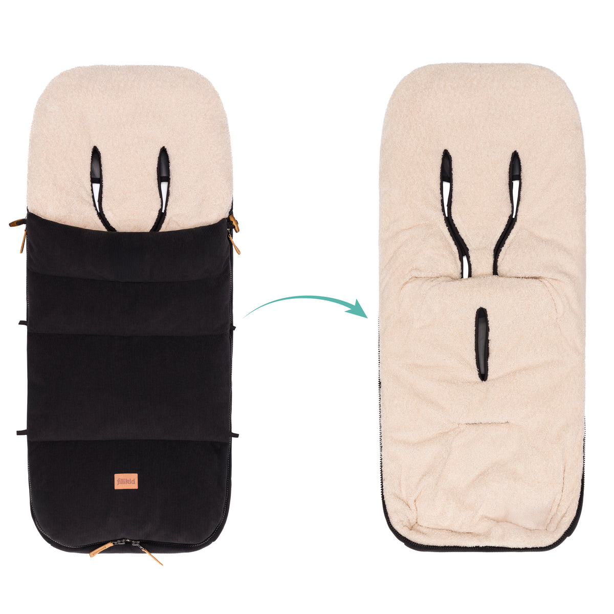 Fillikid Winterfusssack Kinley Cord schwarz