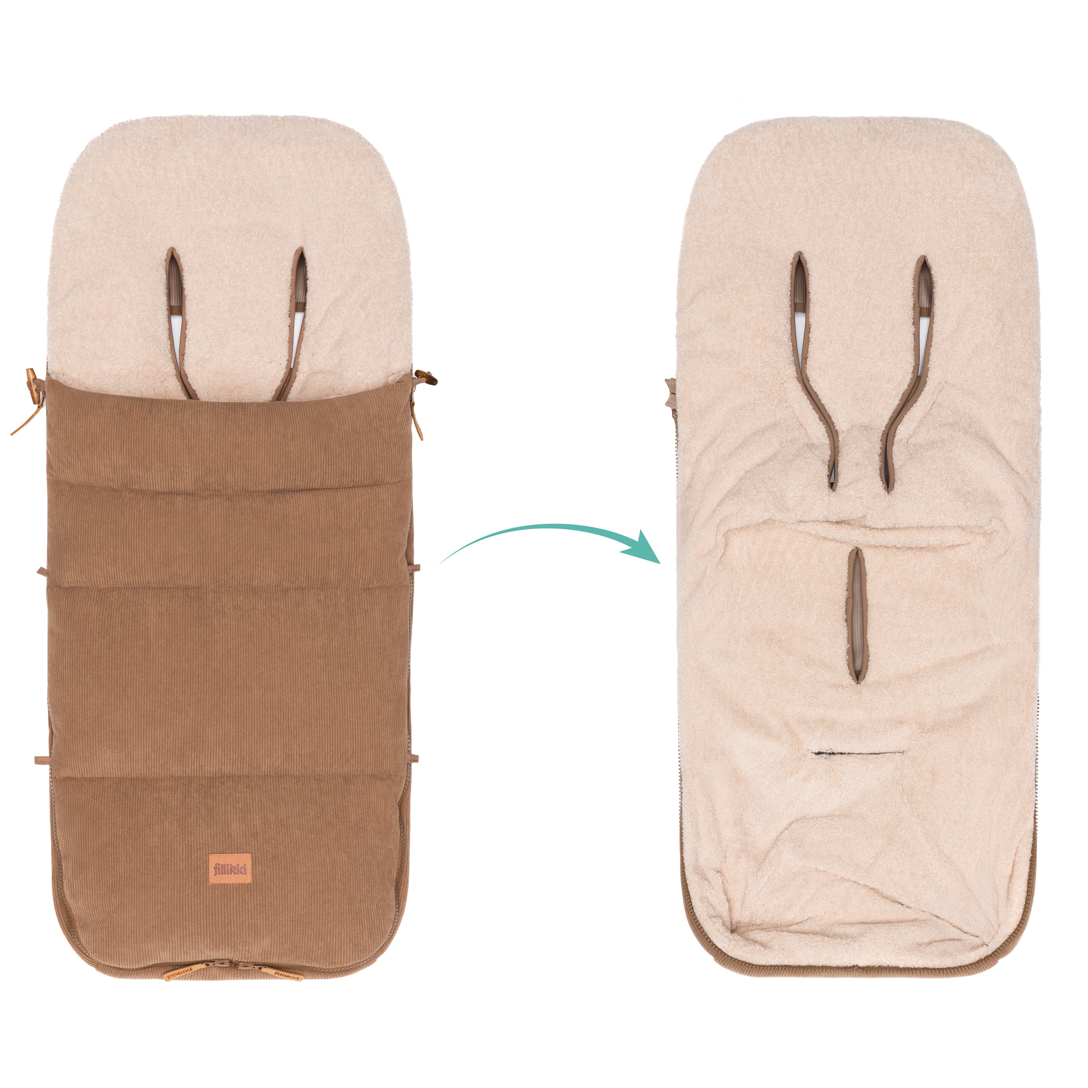 Fillikid Winterfusssack Kinley Cord taupe