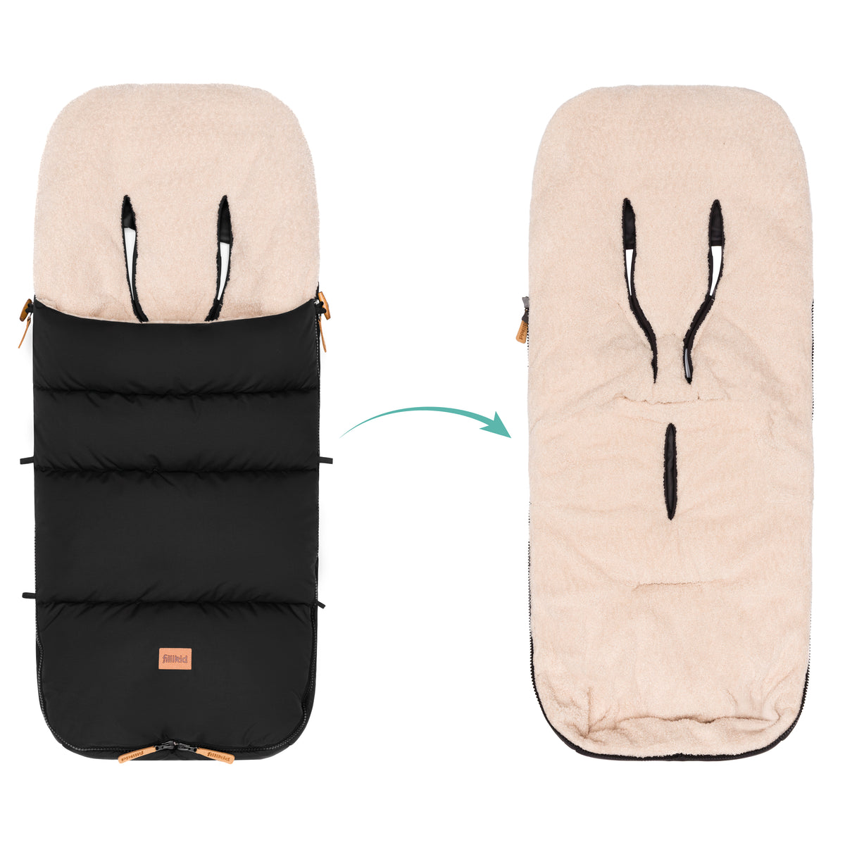 Fillikid Winterfusssack Kinley Teddy schwarz