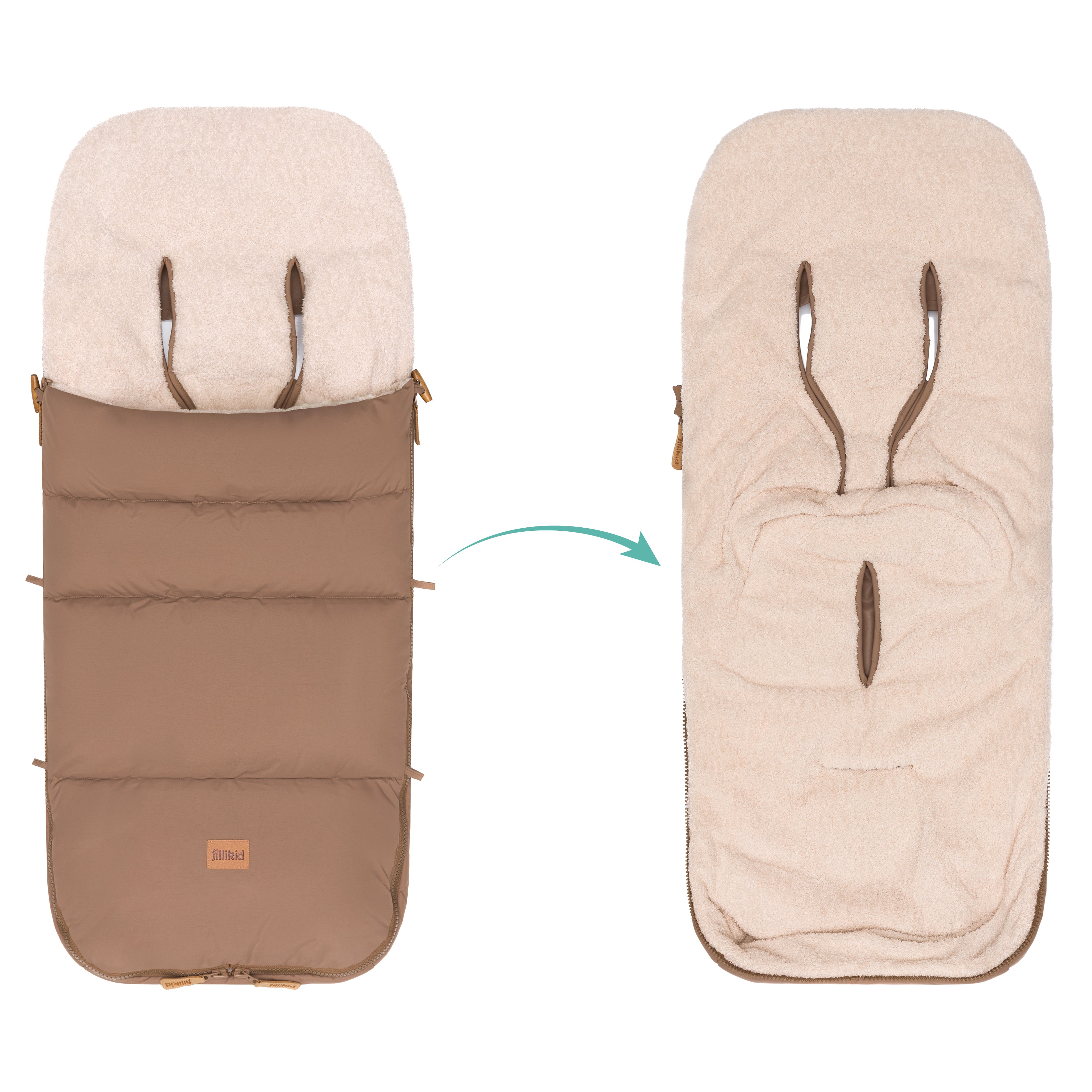 Fillikid Winterfusssack Kinley Teddy taupe