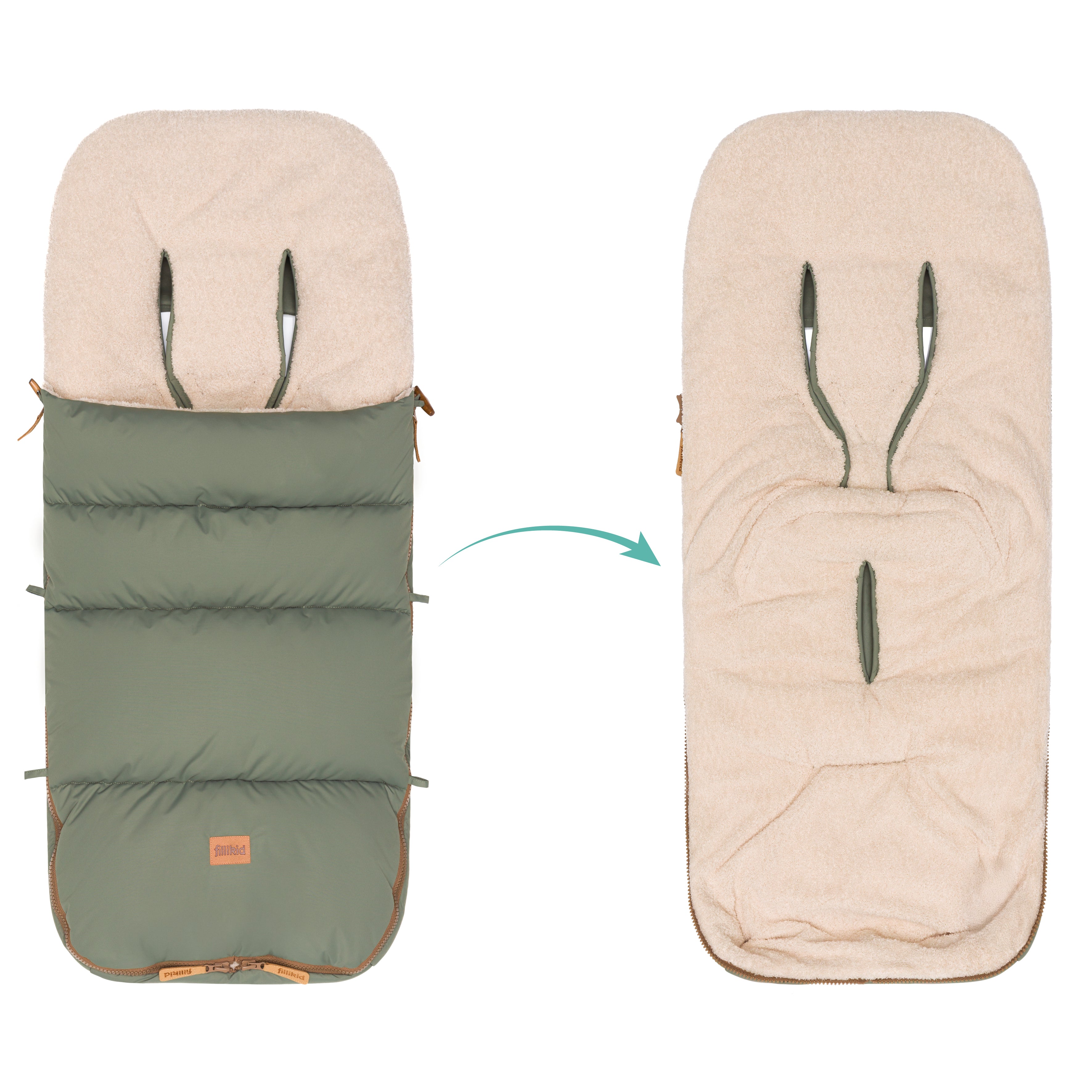 Fillikid Winterfusssack Kinley Teddy salbei