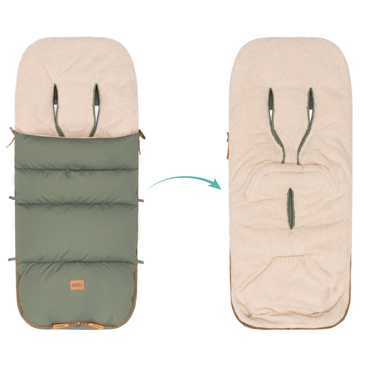 Fillikid Winterfusssack Kinley Teddy salbei