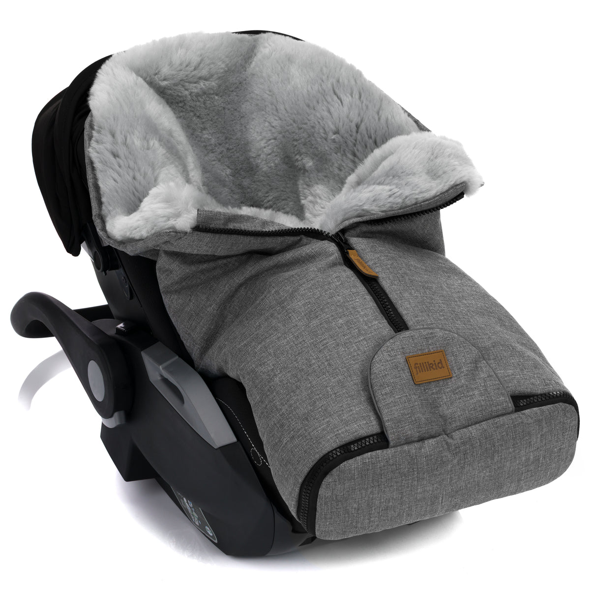 Fillikid Winterfusssack Lammfell Gr. 0 Pamir Alpina grau
