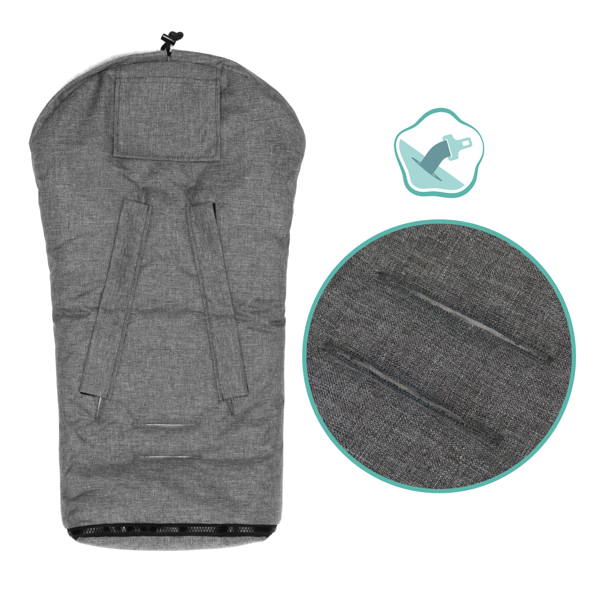 Fillikid Winterfusssack Lammfell Gr. 0 Pamir Alpina grau