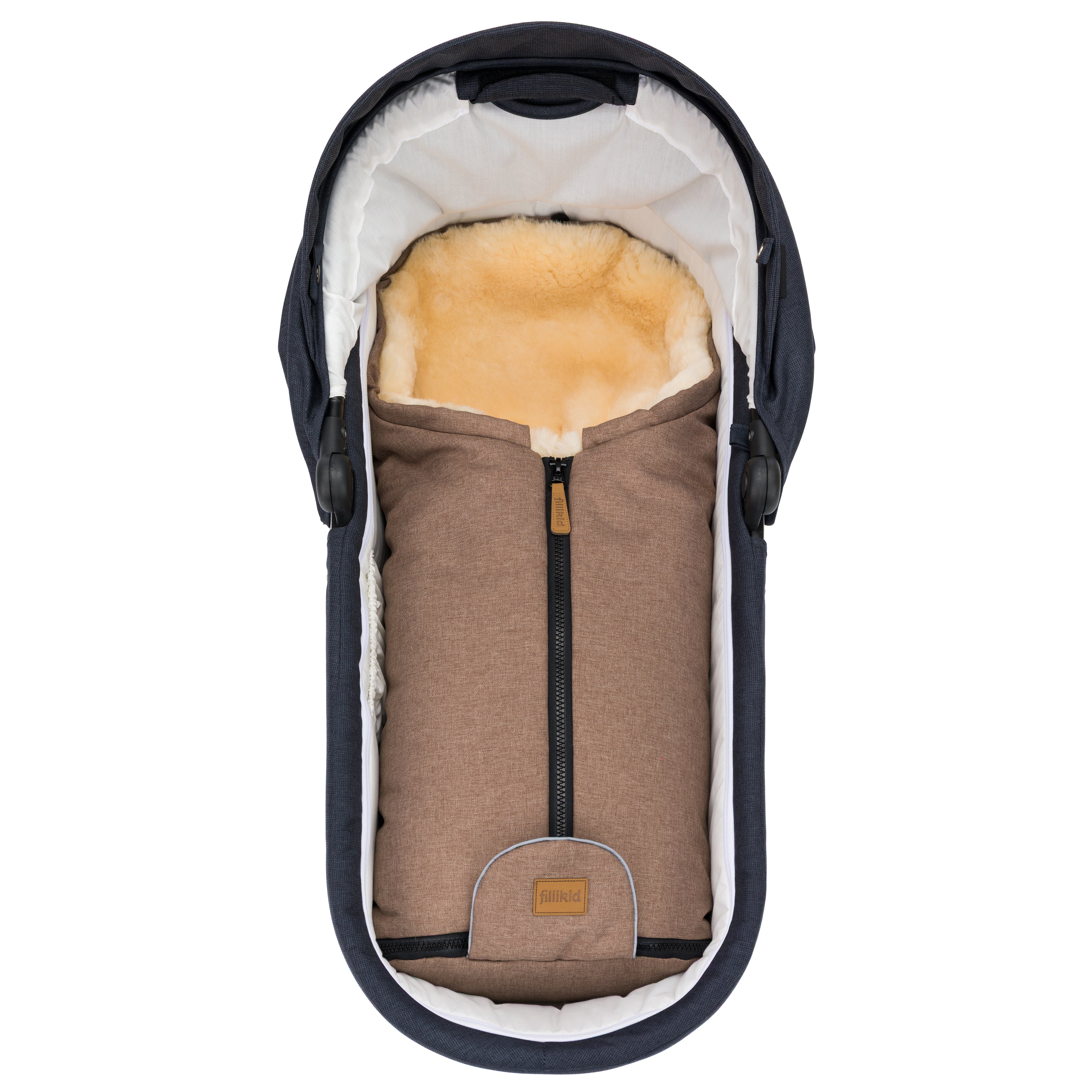 Fillikid Winterfusssack Lammfell Gr. 0 St.Moritz braun