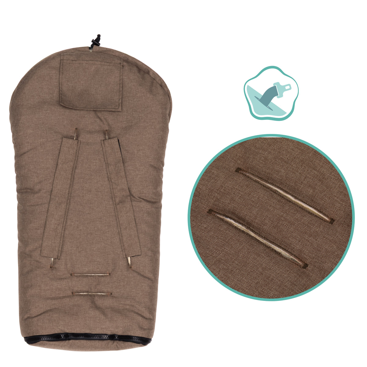 Fillikid Winterfusssack Lammfell Gr. 0 St.Moritz braun