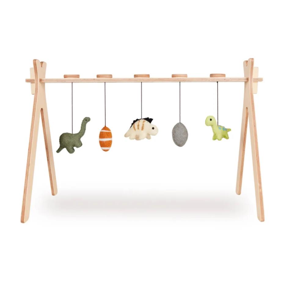 Quax Spieltrapez aus Holz mit Strickfiguren Dino