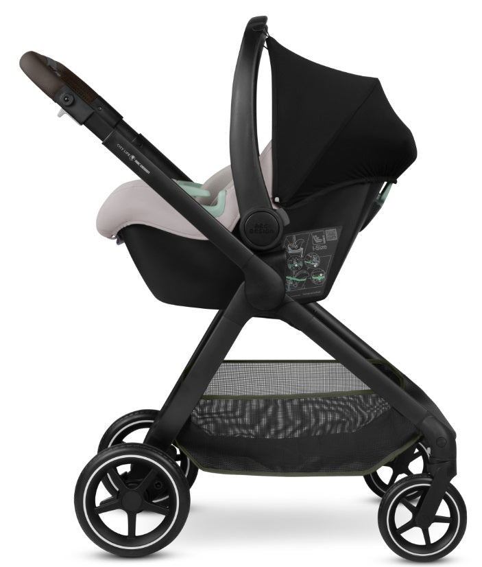 ABC Design City Life Kinderwagen Set mit Babywanne & Adapter avocado