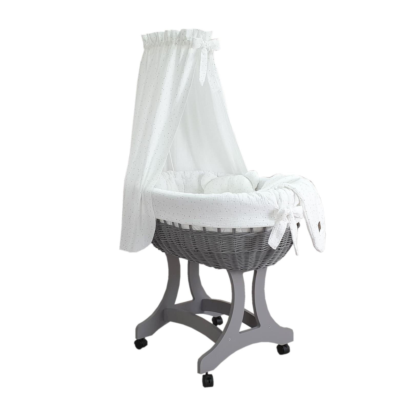 BISAL Bollerwagen mit Rollen grau-weiss