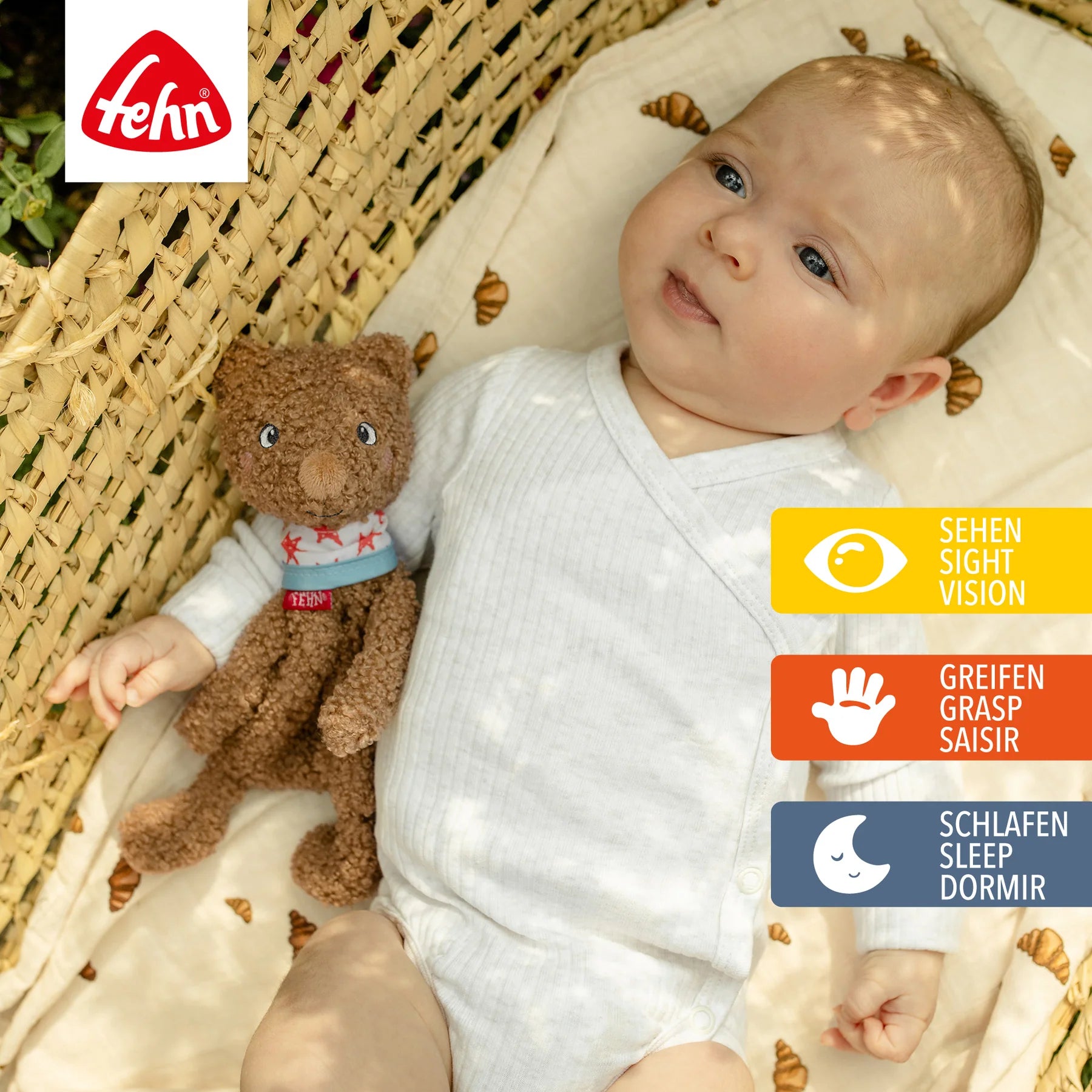 Baby Fehn Schmusetuch Bär Fred klein