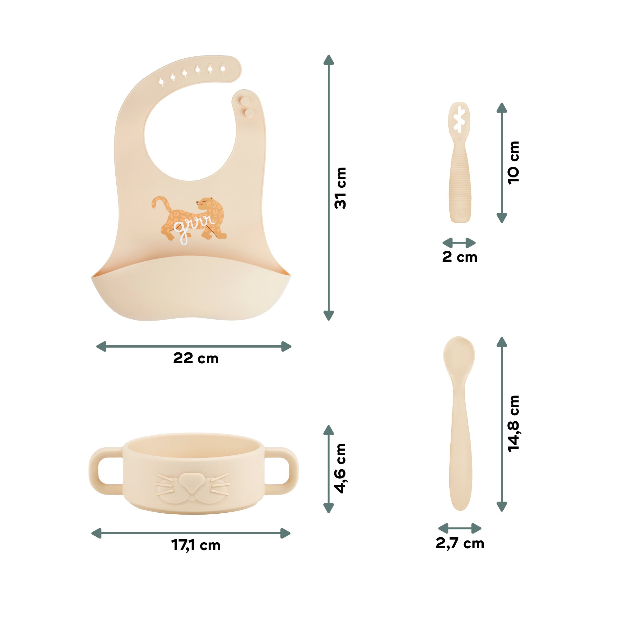 Babymoov Kindergeschirrset Mini Roar beige