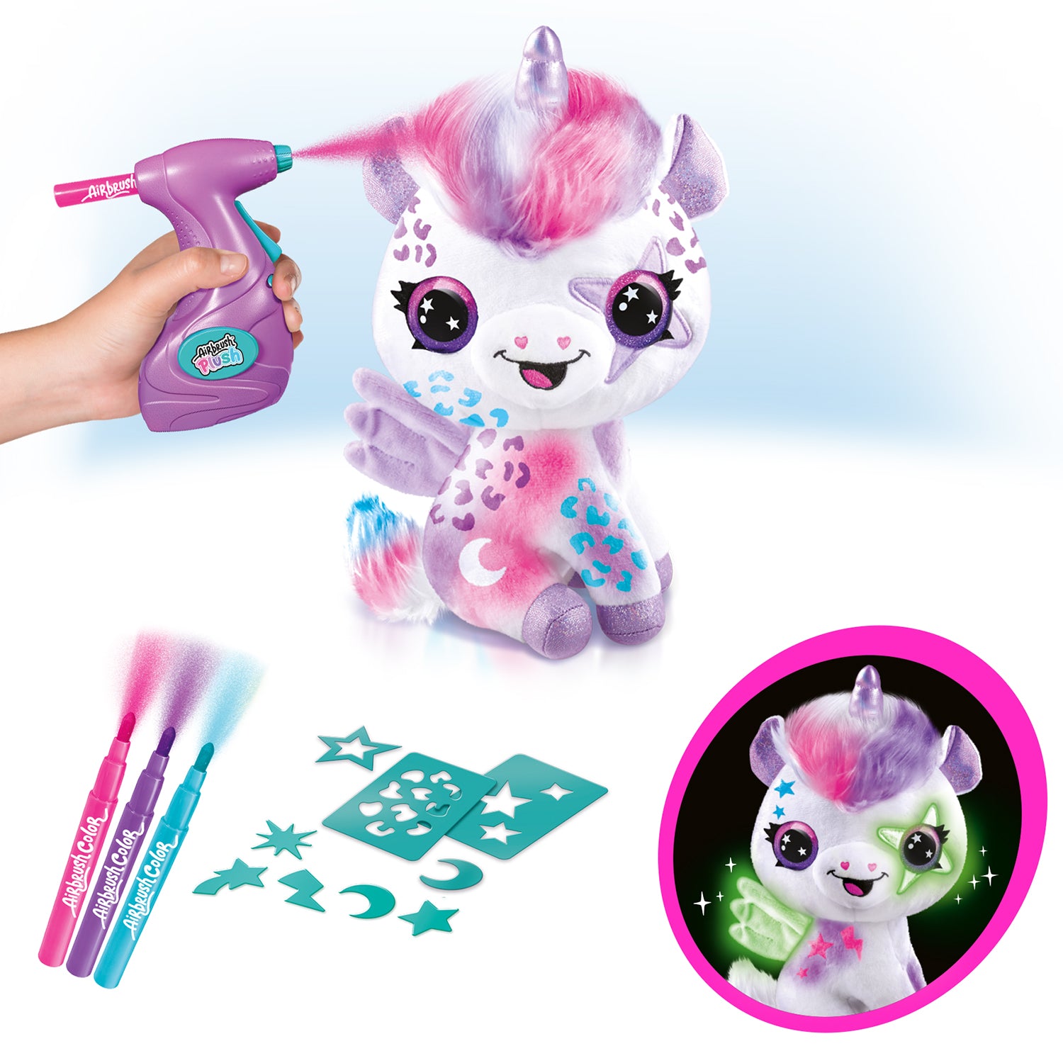 PAKA Airbrush Plush Collector Glow in the dark Unicorn