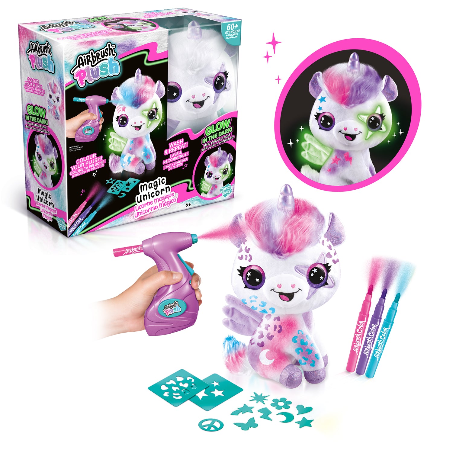 PAKA Airbrush Plush Collector Glow in the dark Unicorn