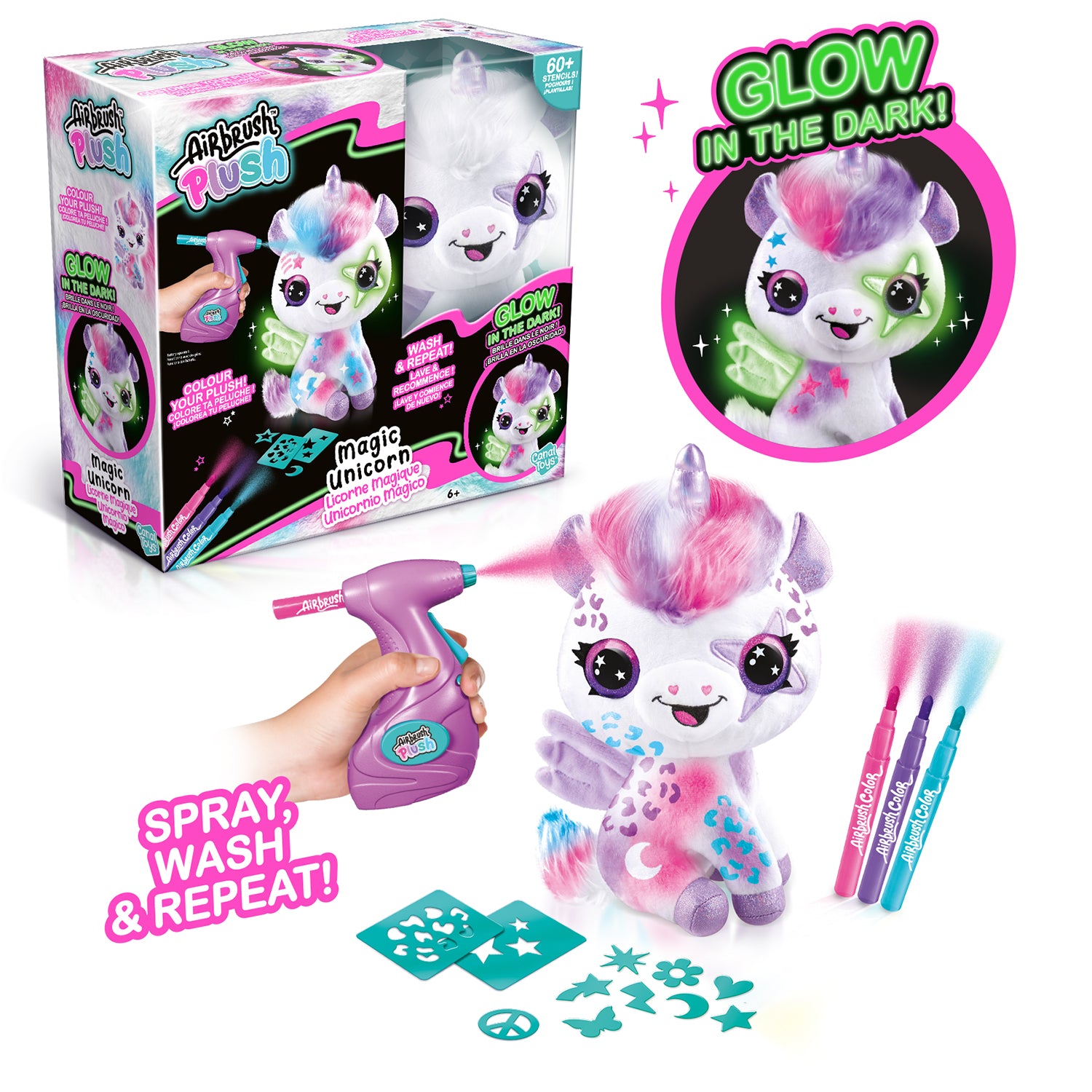 PAKA Airbrush Plush Collector Glow in the dark Unicorn