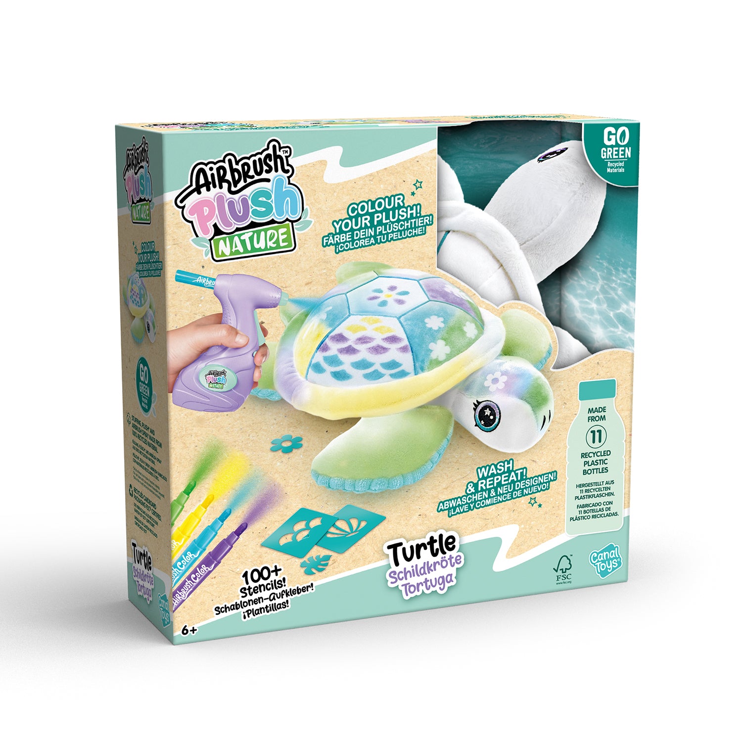PAKA Airbrush Plush Nature - Green Turtle